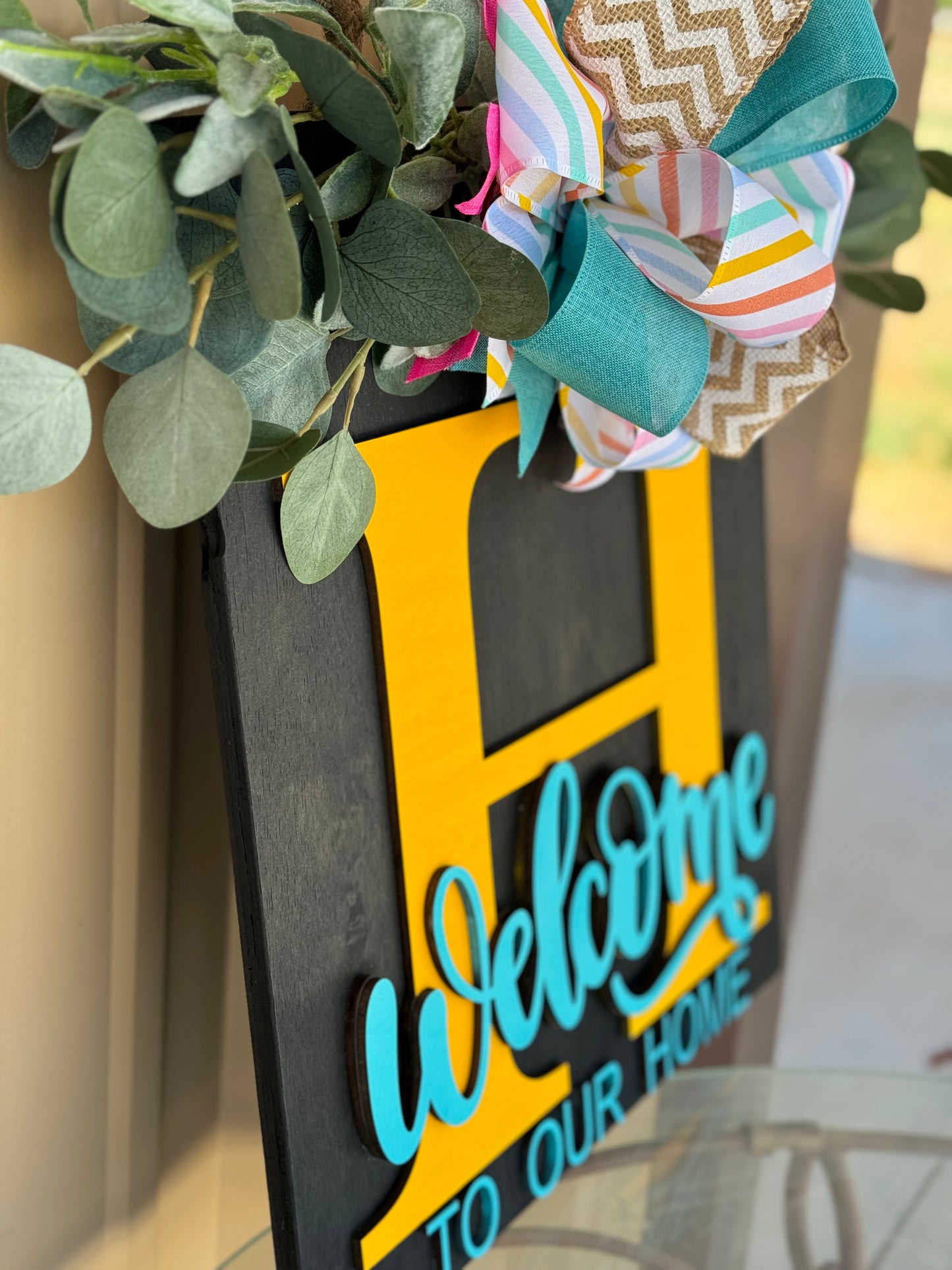 Monogram Welcome Door Sign