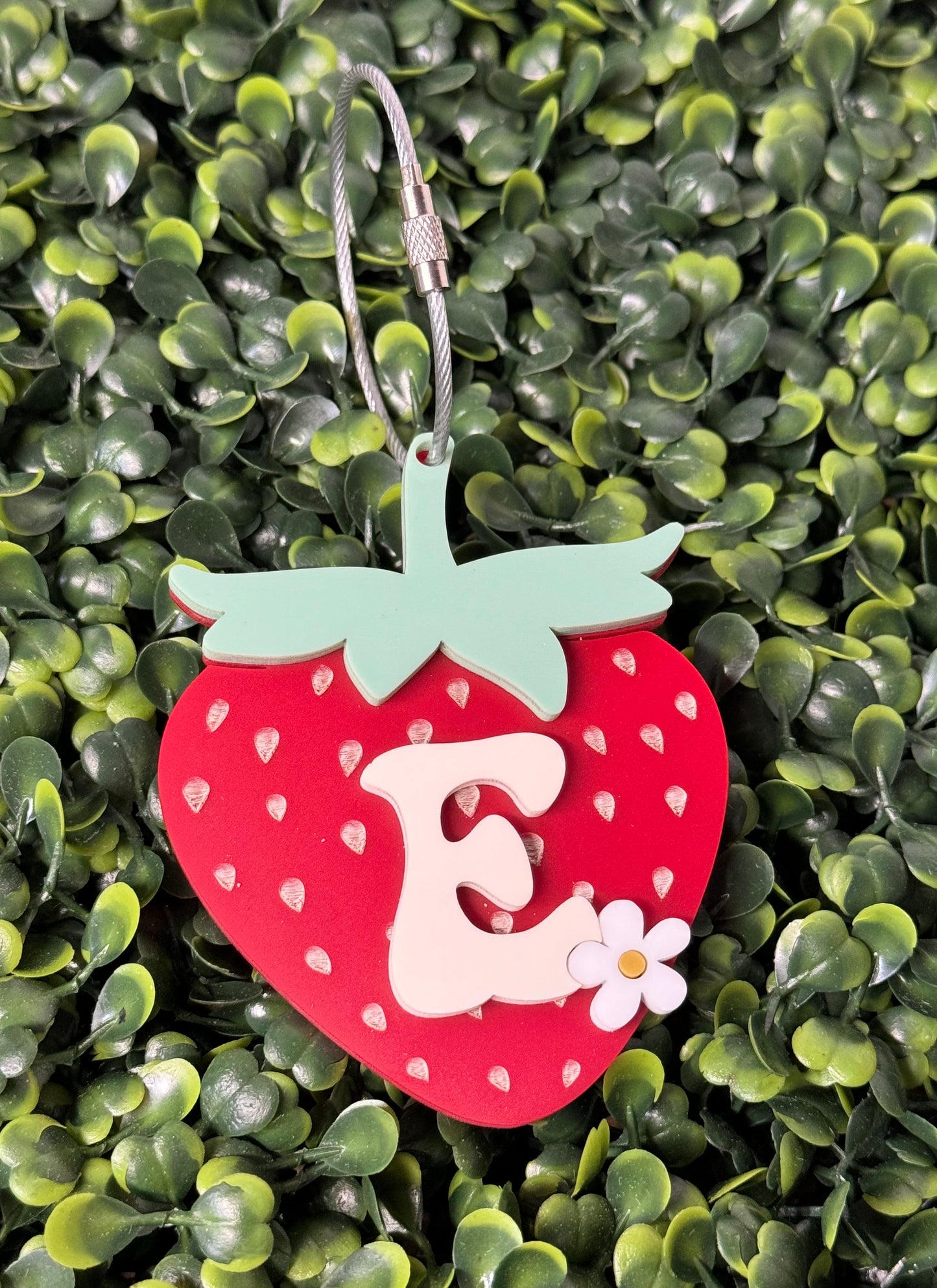 Strawberry Bag Tag, backpack tag, diaper bag tag