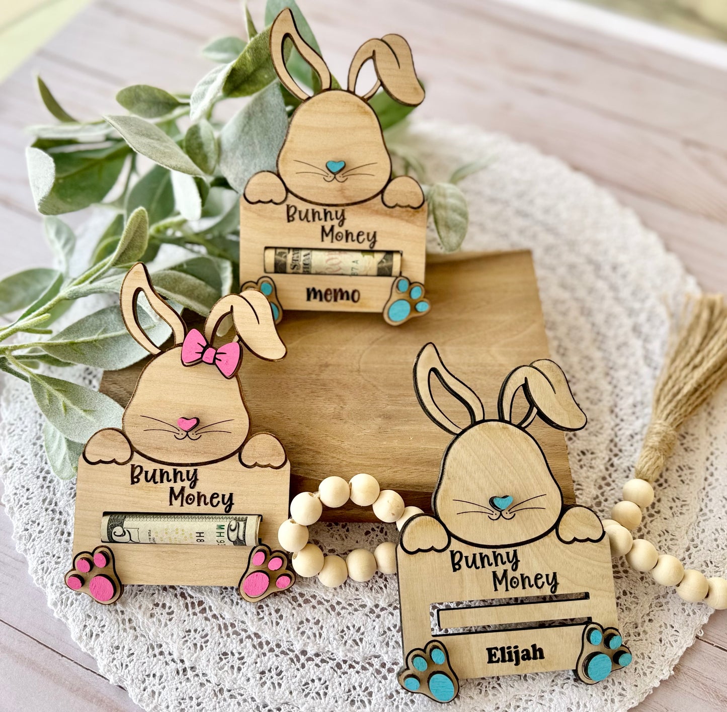 Personalized Bunny Money Holder