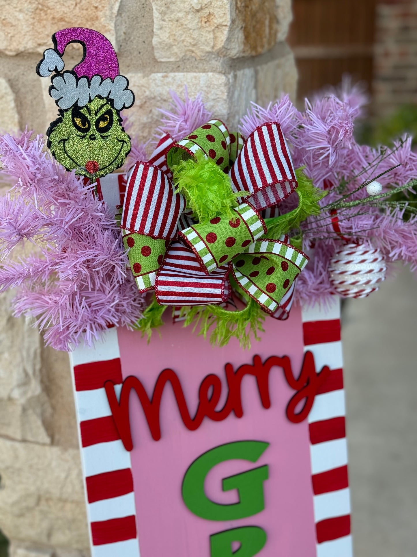 Merry Grinchmas Porch Leaner Sign