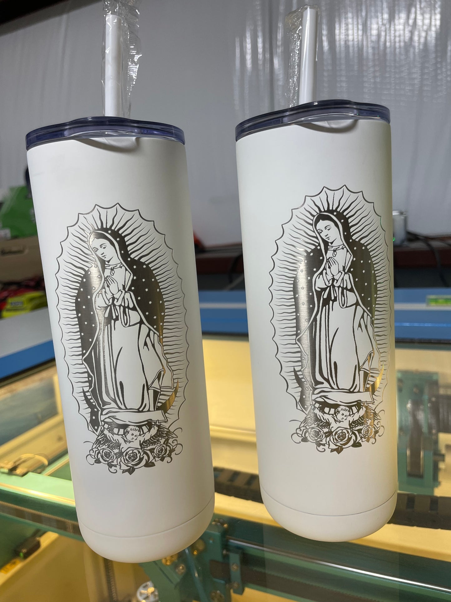 Blessed Mother Mary Engraved Tumblers