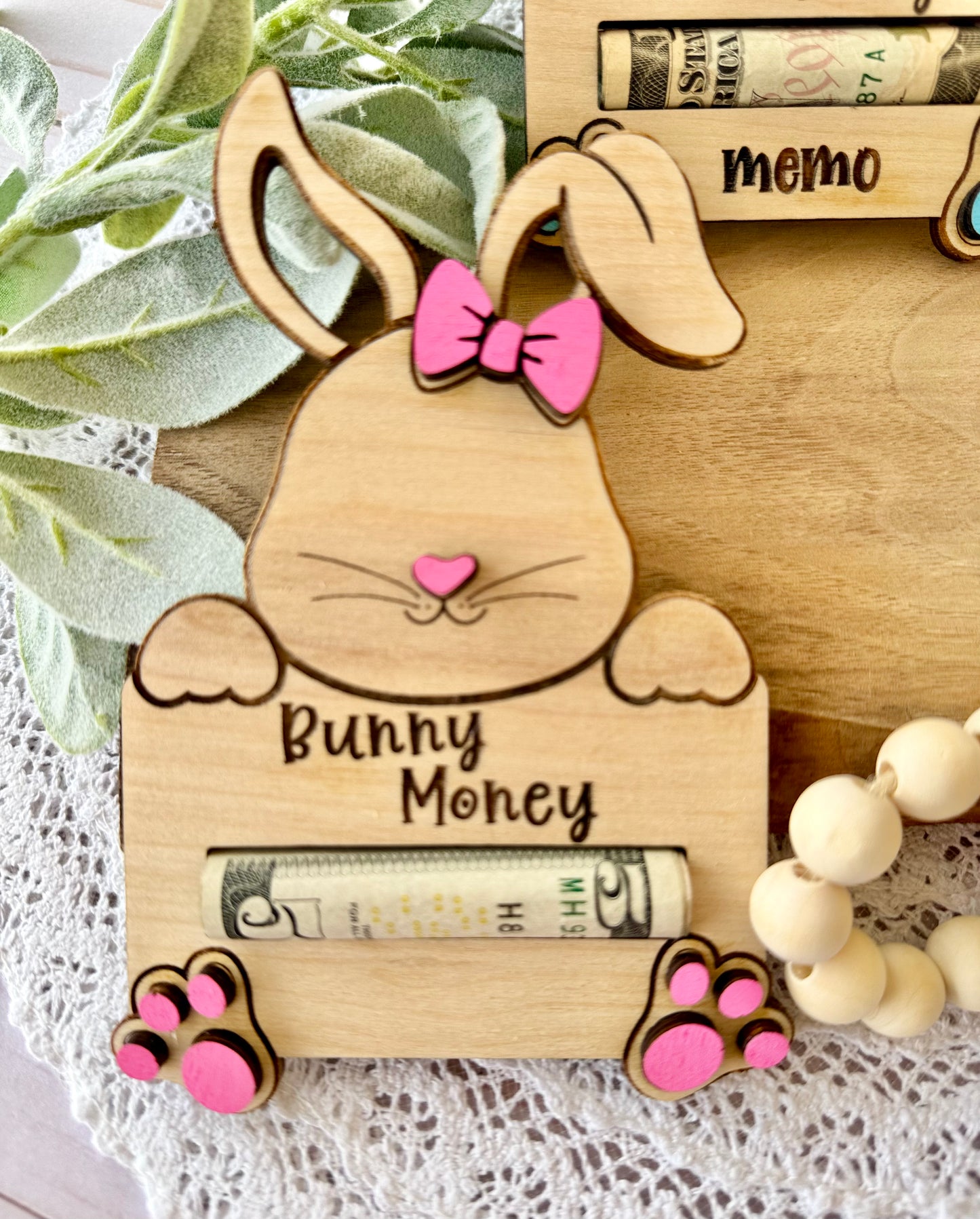 Personalized Bunny Money Holder