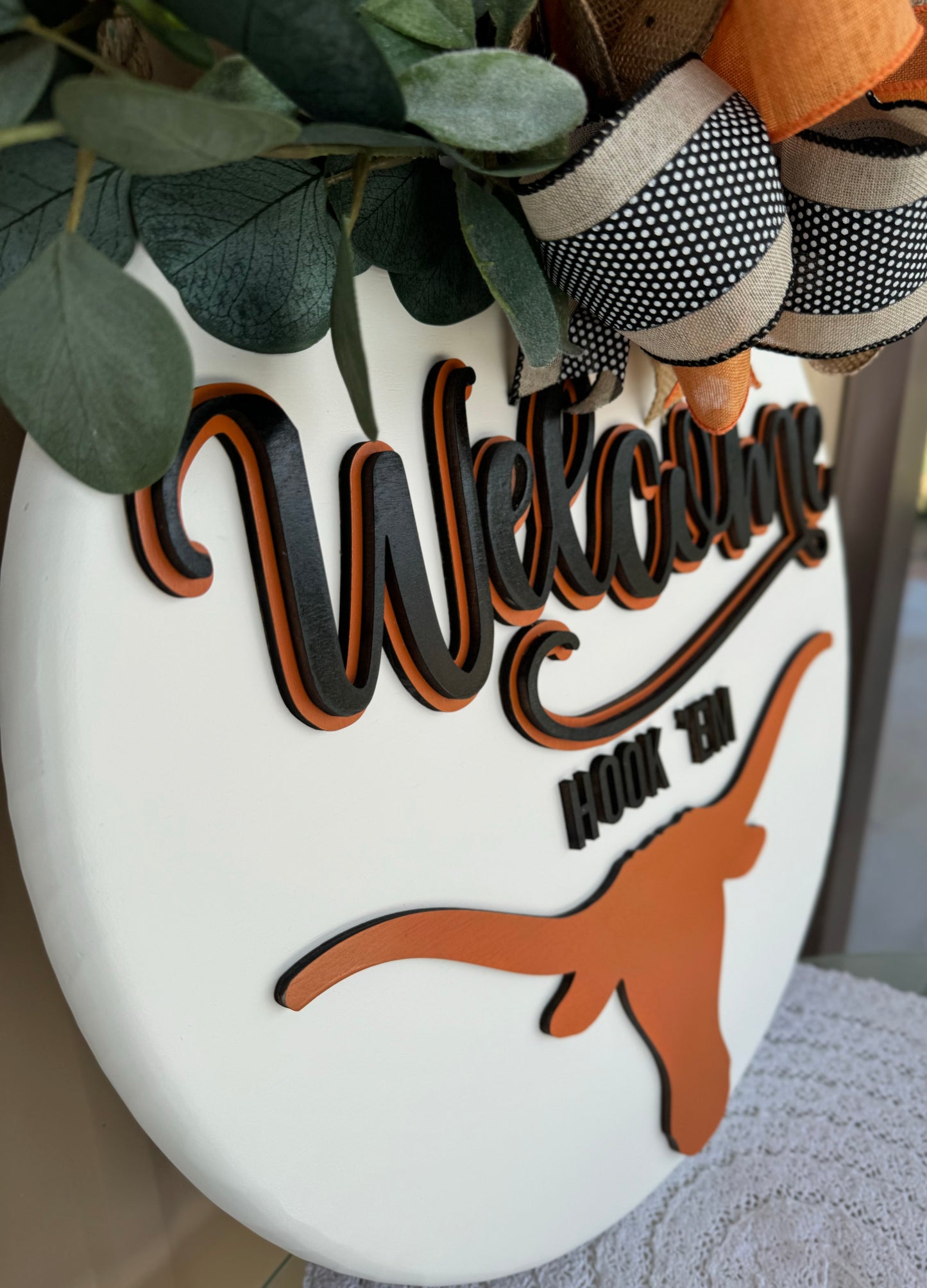 Texas Longhorn Welcome Door Sign