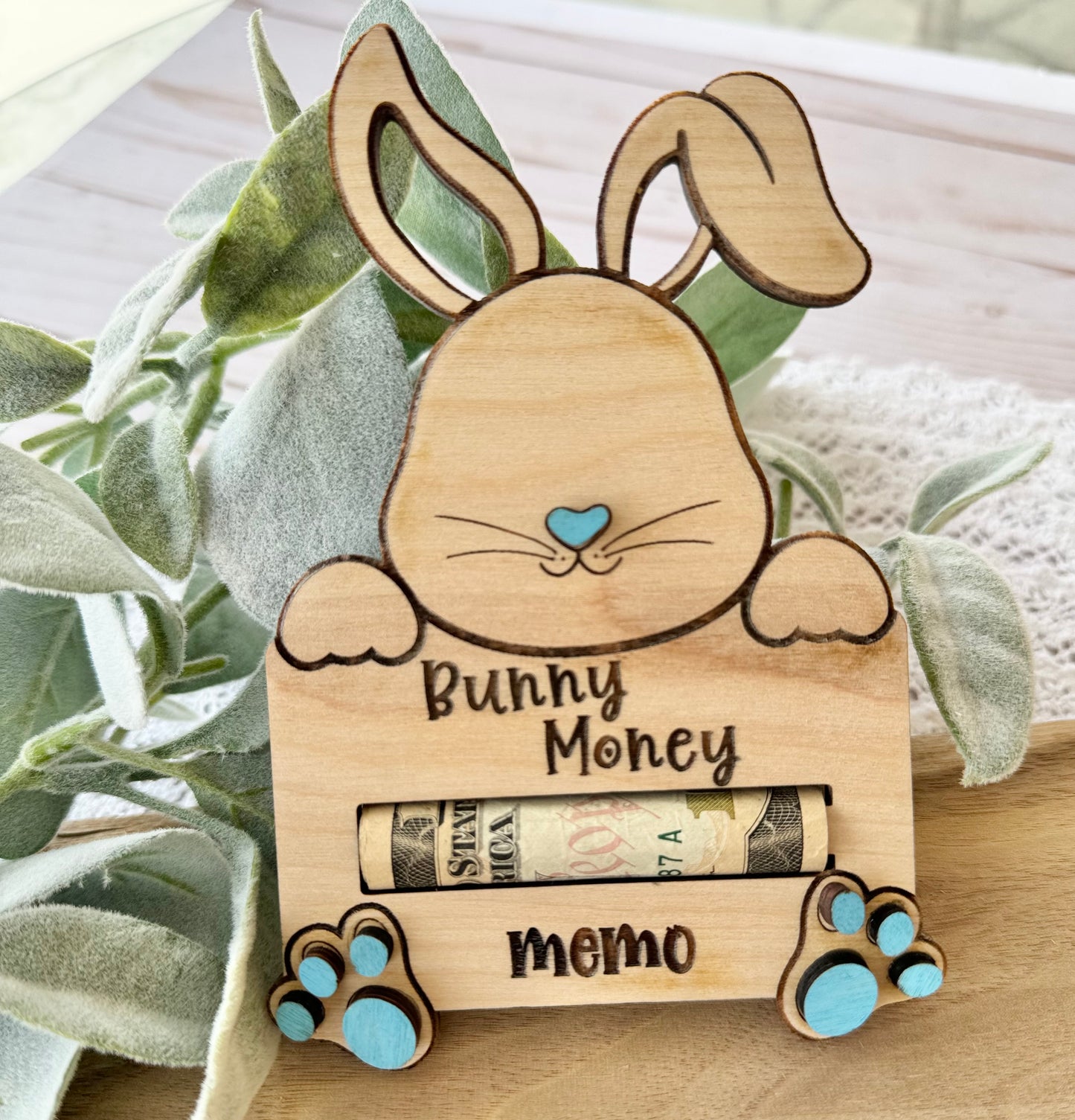 Personalized Bunny Money Holder