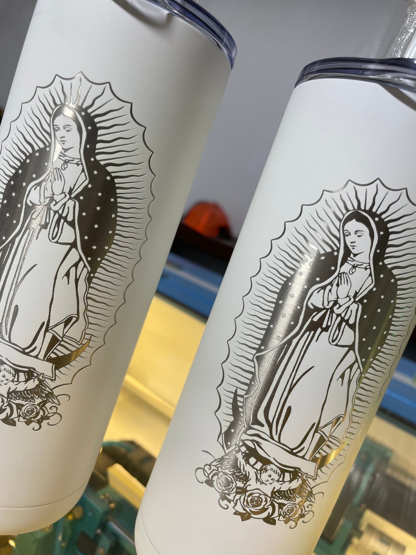 Blessed Mother Mary Engraved Tumblers