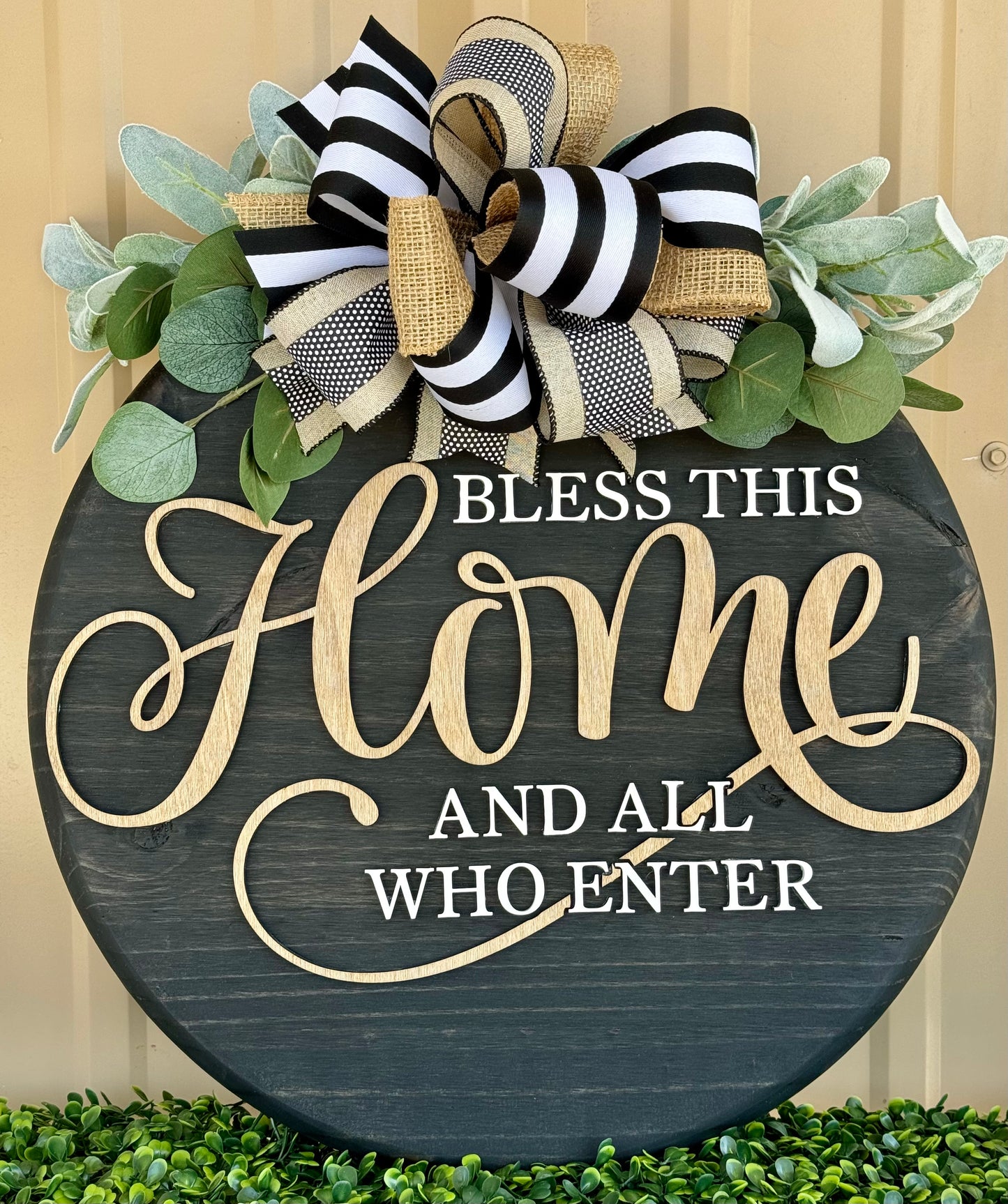 Bless This Home And All Who Enter Door Sign