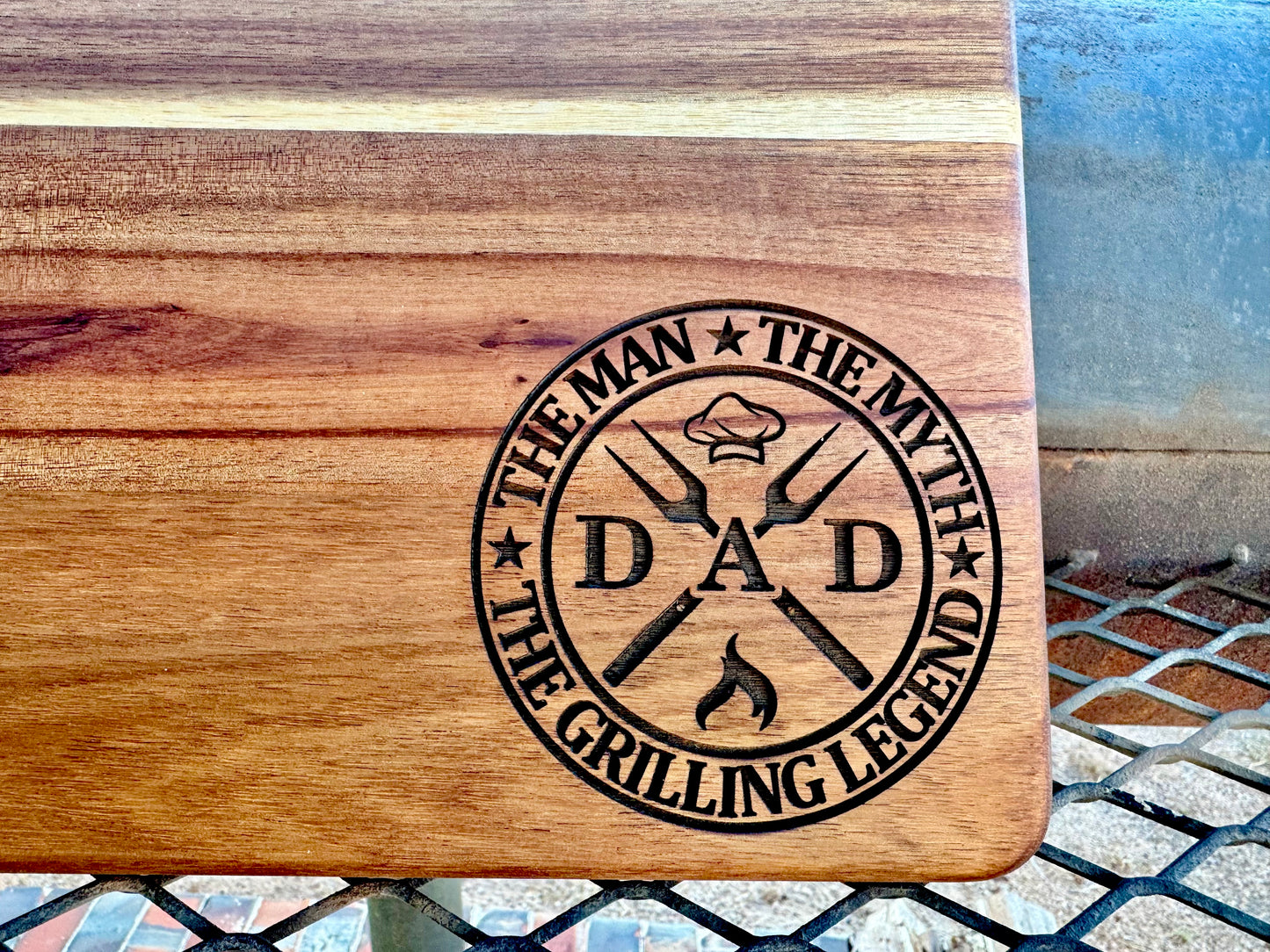 The Man The Myth The Grilling Legend Laser Engraved Cutting Board