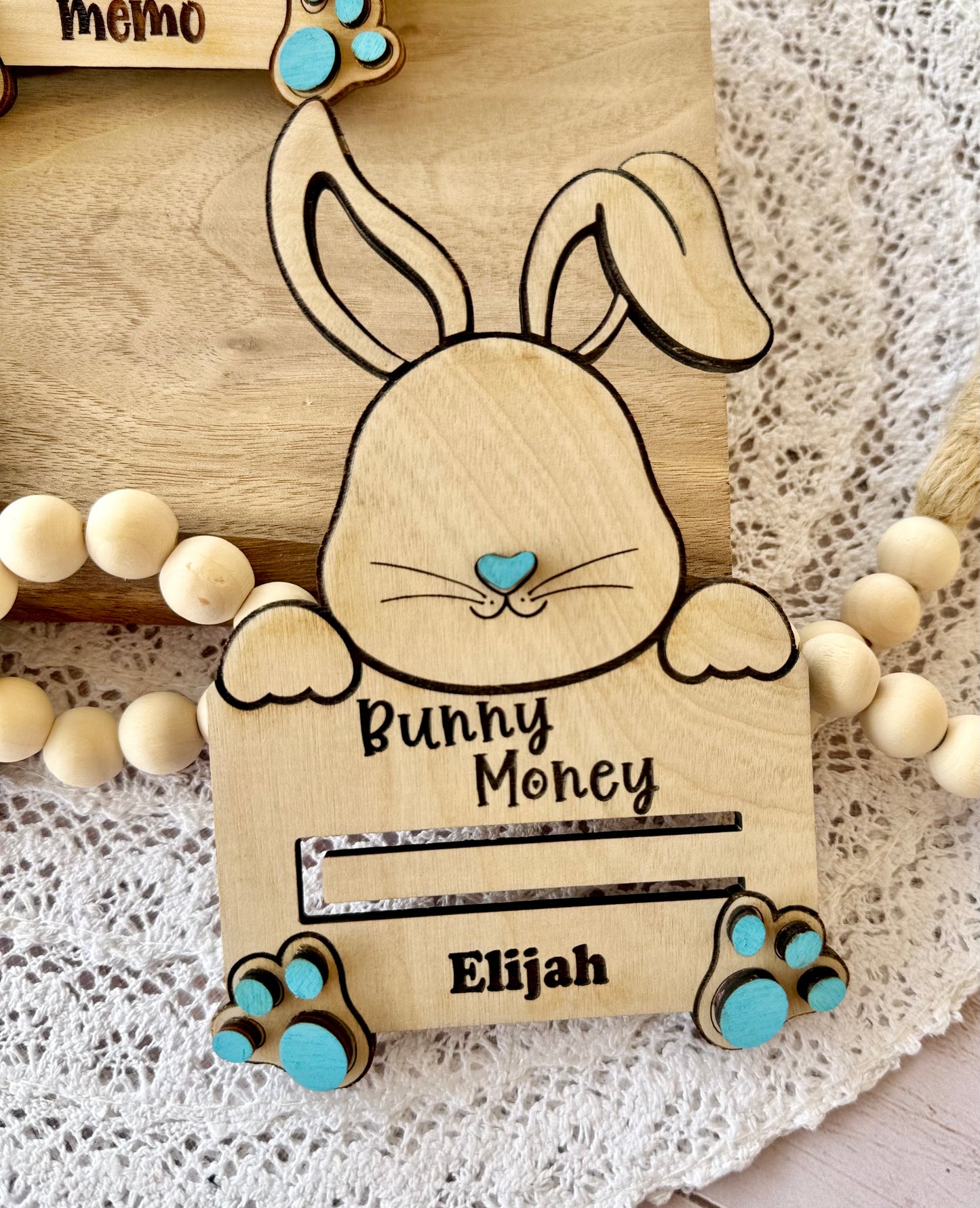 Personalized Bunny Money Holder