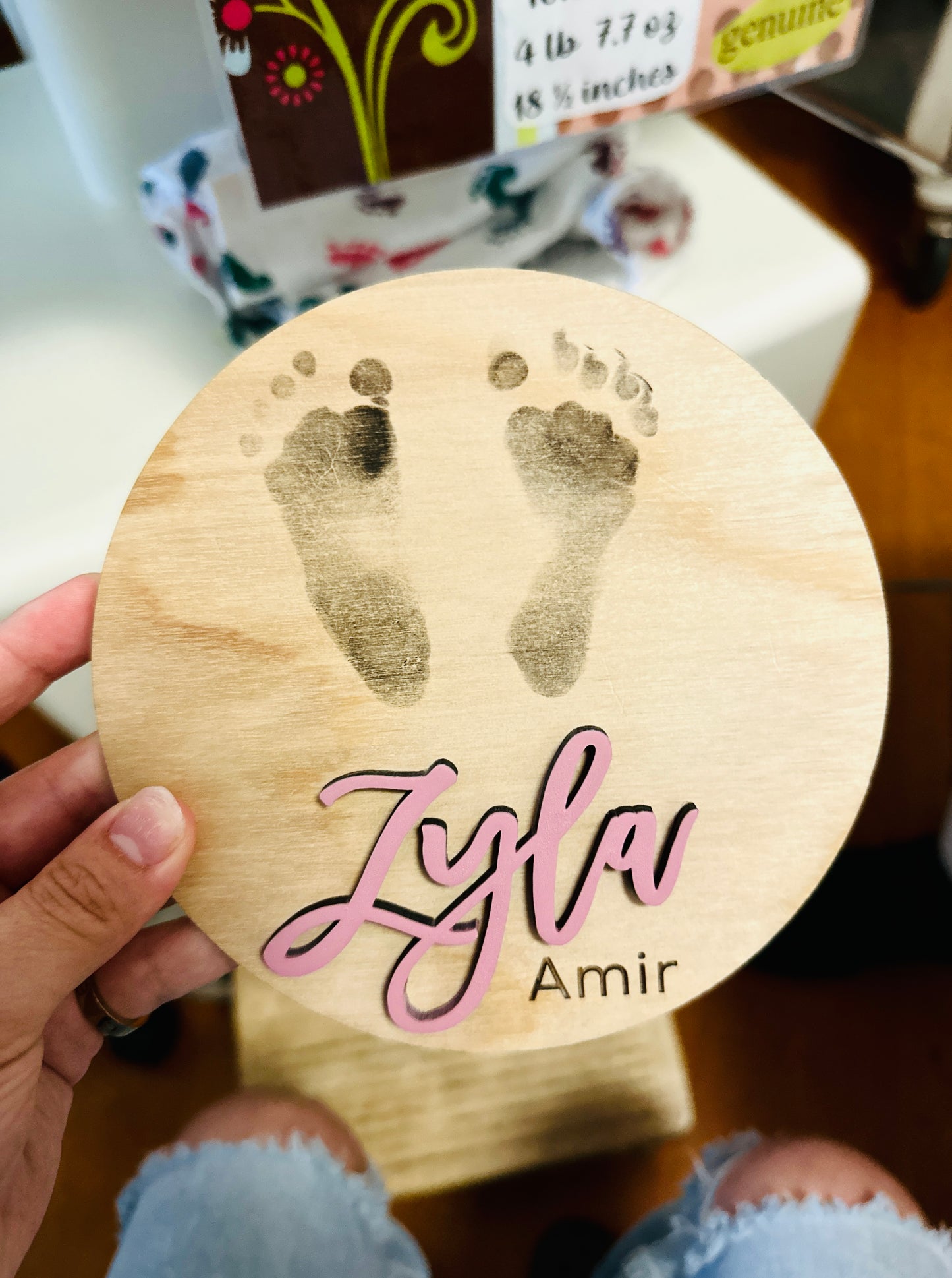 Baby Announcement, Stats Disc & Footprint Disc